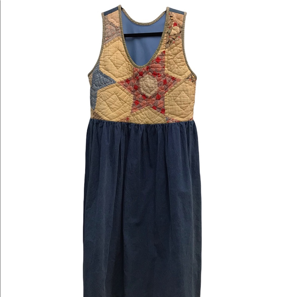 Vintage Quilted Star Patchwork Dress